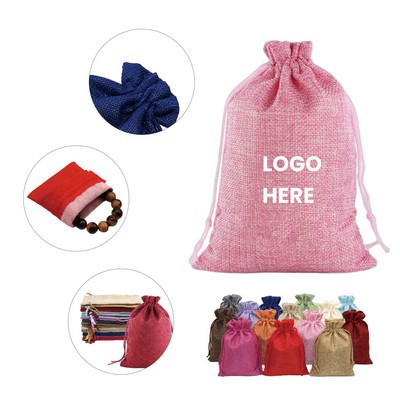 Custom Burlap Drawstring Pocket