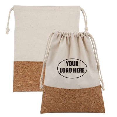 Eco-friendly Cork and Cotton Drawstring Bag